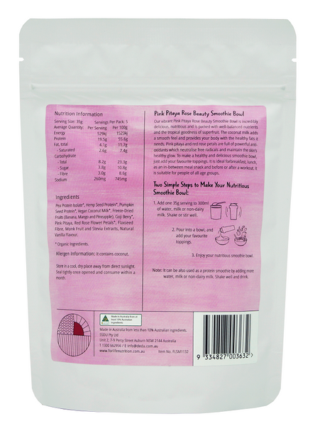 Pitaya Rose Beauty Smoothie Bowl - BEAUTY BOOST / TROPICAL GOODNESS